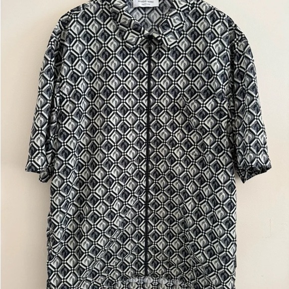Marine Serre Zephyr Diamond-pattern Moon shirt sz Large - Picture 7 of 7